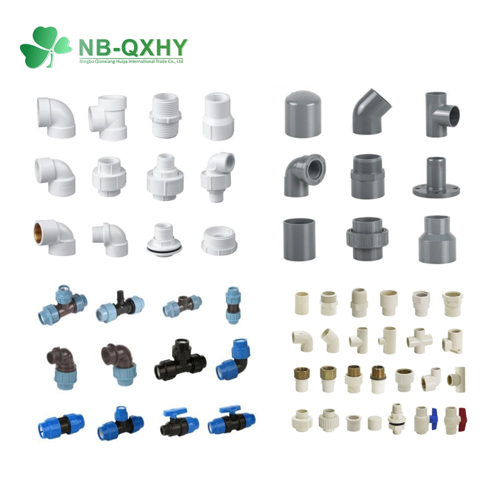 DIN Standard Pn10 Pn16 PVC Plastic UPVC CPVC Elbow Tee Industry Plumbing Pipe Fittings