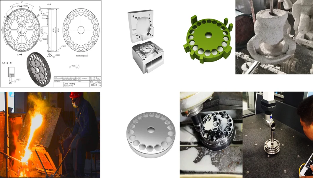 OEM Auto Parts Metal Machining Housing Sand Casting Grey and Ductile Cast Iron Foundry